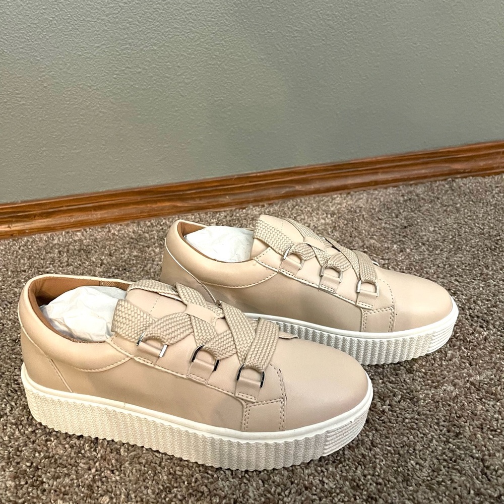 Bohme Cream Platform Sneakers with Straps
